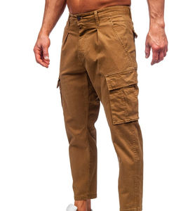 Pantalon cargo décontracté pour homme, taille mi-haute, séchage rapide, respirant, 100% coton, poche vintage, design multicolore droit - Product Image 6