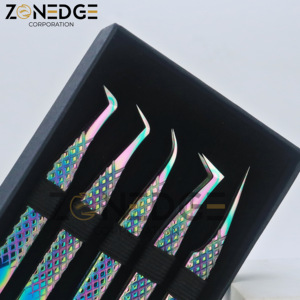 Juego de pinzas para extensión de pestañas de la mejor calidad, 5 uds., pinzas para pestañas antideslizantes con agarre perfecto, pinzas para pestañas de acero inoxidable - Product Image 2