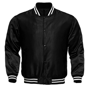 Veste de baseball en satin de haute qualité pour hommes, veste bomber universitaire personnalisée, fabrication en gros - Product Image 3