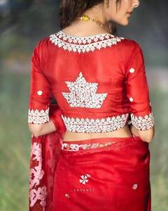 Saree en soie Pashmina de créateur moderne pour femmes avec chemisier ethnique Confortable et élégant Mariage Tenue de fête classique pour femmes - Product Image 5