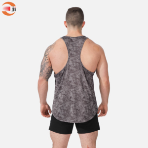 Camisetas de gimnasio informales personalizadas OEM para hombre, camisetas sin mangas, ropa deportiva de LICRA de algodón para culturismo, Fitness, correr en verano - Product Image 6