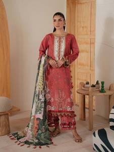 Nuove donne tradizionali pakistane abbigliamento etnico <span class=keywords><strong>Sami</strong></span> formale ricamo Salwar Kameez 3 pezzi leggero abito di qualità bassa esportazione MOQ - Product Image 2