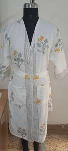 Collection de kimono imprimé bloc de main fantaisie filles portent des chiffons sur la bonne année articles faits à la main pour les femmes - Product Image 5