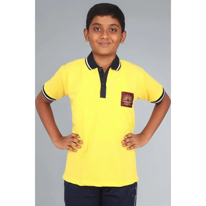 Camisa Escolar de Manga Corta de Algodón Lisa para Niños de Primaria y Secundaria - Product Image 3