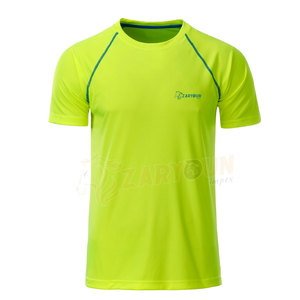 Camiseta deportiva atlética de alta calidad para hombre, secado rápido, Color personalizado, entrenamiento deportivo liso, ropa de gimnasio, estampado de logotipo, Manga corta lavada - Product Image 4