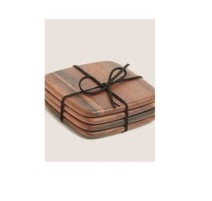 Hot Selling Natural <b>Slate</b> Stone coaster Set With Bamboo Holder For Home Decor - Product Image 5