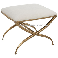 Pouf cylindrique moderne de luxe en tissu de velours avec base en métal doré pour la maison, le salon, l'hôtel et le bureau.