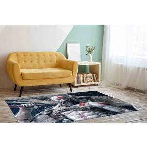 Tapis Kratos, tapis imprimé moderne, motif God Of War, gris, avec poils doux - Product Image 3