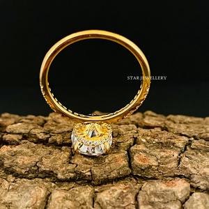 14K ทองแข็ง3 CT CVD วงรี IGI ได้รับการรับรองเพชรโซลิแทร์ซ่อนรัศมีแหวนหมั้น - Product Image 5