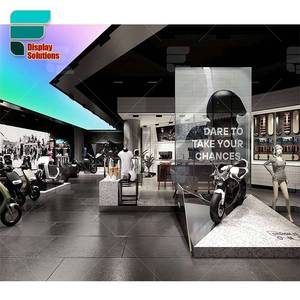 Présentoir de magasin de motos sur mesure Ensemble complet de meubles pour casque de <span class=keywords><strong>scooter</strong></span> Salon de l'habillement - Product Image 1