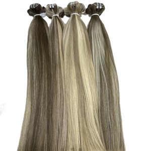 Extensiones de cabello virgen 100% de alta calidad al por mayor WEFT Natural Straight Piano Color Large Stock Light Vietnamese Raw Hair - Product Image 1