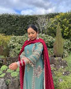 La última nueva colección de ropa de mujer de diseñador con puntada China pesada y trabajo manual elegante en tela de organza Tubby pesada - Product Image 1