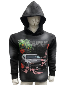 เสื้อฮู้ดผ้าฝ้าย100% 400แกรมเฮฟวี่เวทซักแบบกรดเทอร์รี่ฝรั่งเศสสีดำซีดจางมีซิปสำหรับผู้ชายในฤดูหนาวแบบดิจิตอล - Product Image 1