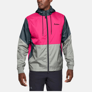 เสื้อแจ็คเก็ตวาร์ซิตี้ผู้ชาย สีชมพูเทา ซิปเต็มตัว น้ำหนักเบา กันน้ำ ผ้าแคนวาส แจ็คเก็ตกันลม ชุดกีฬา สำหรับฝึกซ้อม วิ่ง และกิจกรรมกลางแจ้ง - Product Image 3