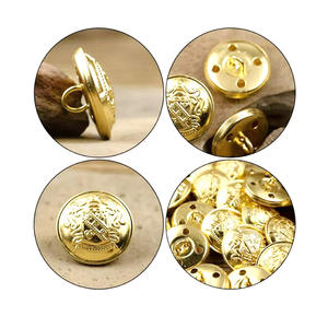 Boutons décoratifs en bronze ou en alliage de zinc pour vêtements de cérémonie, boutons à tige pour uniformes, avec couleur et taille personnalisées, lavables - Product Image 1
