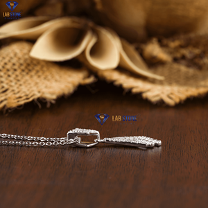 0.20 TDW pendentif en diamant rond taille brillant avec chaîne en or blanc certifié/non certifié diamant Cvd bijoux en diamant - Product Image 4