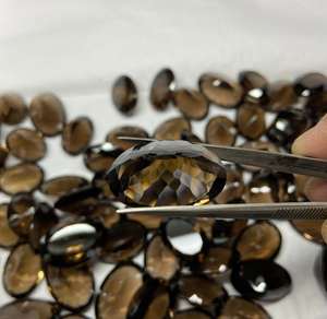 Piedras preciosas calibradas genuinas sueltas de corte facetado ovalado de cuarzo ahumado natural a precio de fábrica Piedras genuinas para ajuste de joyería OEM - Product Image 5