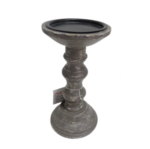 Bougeoir antique en fer et bois naturel pour décoration d'hôtel, bougeoir de style classique pour décoration de mariage - Product Image 1