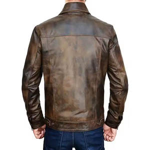 Chaqueta de cuero de manga larga para hombre de alta calidad, ropa de invierno informal, transpirable, secado rápido, tela de poliéster, cuello levantado personalizado - Product Image 3