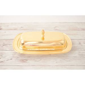 Design attrayant cuivre poli dessus de table plat à beurre et assiettes grande taille décoration de cuisine plat à beurre en cuivre en Inde - Product Image 4