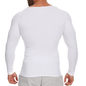 เสื้อยืดแขนยาวผู้ชายสำหรับออกกำลังกาย ฟิตเนส ยิม ผ้าสแปนเด็กซ์/คอตตอน คอกลม น้ำหนัก 180 กรัม ผ้าถักแบบซักแล้ว ใส่สบาย เหมาะสำหรับฤดูใบไม้ร่วงและฤดูหนาว - Product Image 4