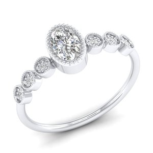 REYES precio de fábrica 925 joyería de boda de plata esterlina 10K 14K 18K oro 0.54CT corte ovalado Moissanite solitario anillos para mujeres - Product Image 2