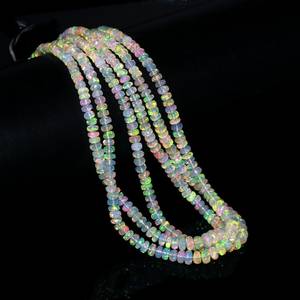 Collar de cuentas de ópalo etíope de fuego raro Natural, cuentas de ópalo etíope de fuego llamativo de 4-8 MM, joyería de cuentas perforadas de alta calidad - Product Image 1