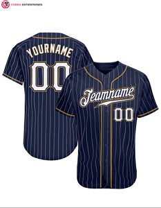 2025 personalizado de alta calidad más caliente rayas Jerseys béisbol cosido malla béisbol uniforme camisas para hombres - Product Image 1