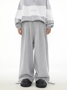 Pantalon de survêtement baggy en tissu éponge de coton pour hommes 100% personnalisé grande taille pantalon de survêtement décontracté jambe droite jambe large - Product Image 3