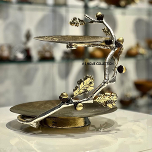 Textura martillada chapado en oro forma redonda fiesta de cumpleaños desierto titular para el hogar Hotel restaurante pastel soporte - Product Image 4