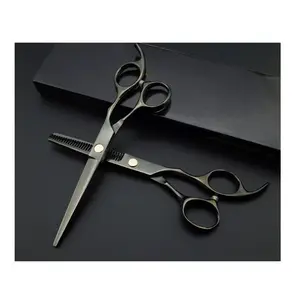 Парикмахерские ножницы титановые, недорогие черные, 6 дюймов, для стрижки волос, филировочные инструменты
