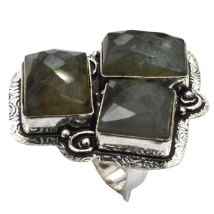 Tendance Exotique Argent Superposition Labradorite Bague pour Femmes Unique Vintage Designs pour Christian Retailers Fashion Mariages - Product Image 1