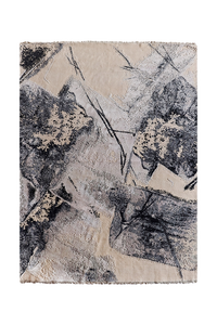 Alfombra Anudada a Mano con Diseño Abstracto de Rastros de Carbón, Pelo Alto, Gruesa, Moderna, Antideslizante para Sala de Estar - Product Image 3