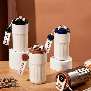 Nuevo estilo de moda 316 taza de café de acero inoxidable aislado vaso de agua de viaje taza de café con tapa de pantalla de temperatura - Product Image 2