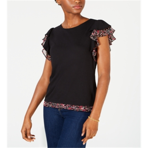 Top da Donna Maison Jules in Chiffon con Maniche a Sbuffo, Stampa Floreale e Logo Ricamato, Stile Casual, Taglia XS per Primavera/Estate - Product Image 1