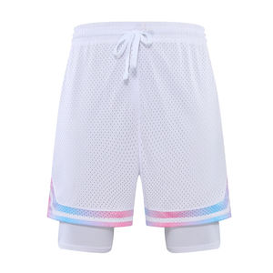 กางเกงขาสั้นบาสเก็ตบอลลำลองผู้ชาย เอวสูง ผูกเชือก ผ้าแคนวาส สำหรับเล่นกีฬา ออกกำลังกาย วิ่ง ฟิตเนส ยิม แห้งเร็ว - Product Image 2