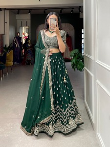 Stunning Sequins and Embroidery Work Georgette Silk <b>Lehenga</b> Choli for Special Occasions Long Size - Product Image 4