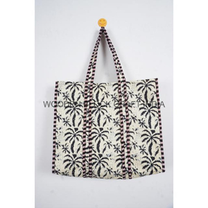 Sac fourre-tout en coton biologique durable et durable Texture élégante et douce pour l'épicerie et les magasins Sac fourre-tout en coton imprimé - Product Image 6