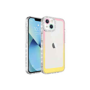 เคสซิลิโคนกลิตเตอร์ไล่ระดับสีสีชมพู-เหลืองสำหรับ iPhone 13 13 PRO MAX & 14 PLUS เคสป้องกันโทรศัพท์ TPU แบบนิ่ม - Product Image 1