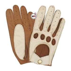 Guantes de cuero de fábrica de algodón blanco de piel de cabra para hombre Guantes de trabajo de conductor para uso diario - Product Image 4