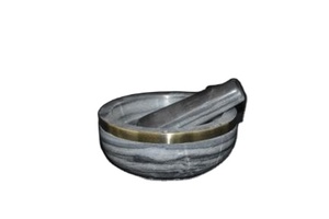 Ensemble de pilon de mortier en marbre blanc élégant avec pot à épices en marbre noir Logo personnalisé Vente à chaud pilon de mortier au gingembre de haute qualité - Product Image 5