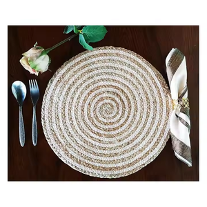 Napperon en jute de conception tendance Napperon brodé à la main Napperon en jute Tapis de table Arrivée fraîche disponible à un prix abordable - Product Image 2