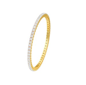 IGI Certified Round Cut Lab Grown Diamond Eternity <b>Bangle</b> <b>Bracelet</b> in 14K Yellow / White / Rose Gold Finish - Product Image 3