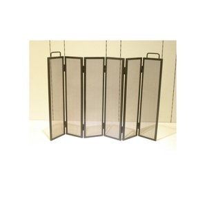 Black Iron Metal <b>Mesh</b> Decorative Fireplace <b>Screen</b> With <b>Doors</b> for Home Decorative - Product Image 2