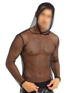 Jersey de hombre de alta calidad, Tops con capucha de manga larga, sudaderas con capucha de malla transparente personalizadas para niños, sudaderas con capucha Sexy Night See para el verano - Product Image 6