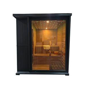 Sauna para 4-6 Personas, Cuadrada Negra, Interior de Cedro Rojo, Exterior de Madera de Hemlock con Calentador de 6KW - Product Image 6