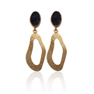 Pendientes hechos a mano con acabado mate de cuarzo rosa Natural, pendientes de piedras preciosas chapados en oro, joyería de moda - Product Image 3