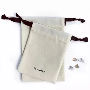 Customized Canvas Bags Pouches Muslin Coffee Beans Packing Gift Custom Cotton Canvas Fabric Muslin Drawstring Bag linen jewelry