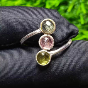 Anillo fino de Plata de Ley 925, 1,40 gramos, piedras preciosas de turmalina múltiple Natural, ajuste de bisel de rodio para regalo de aniversario de fiesta - Product Image 2