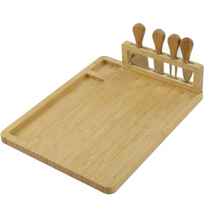 Juego de tabla de queso y cuchillos de bambú, juego de Tablas de charcutería grandes y plato de queso, regalos únicos para calentar la casa, acero inoxidable - Product Image 3